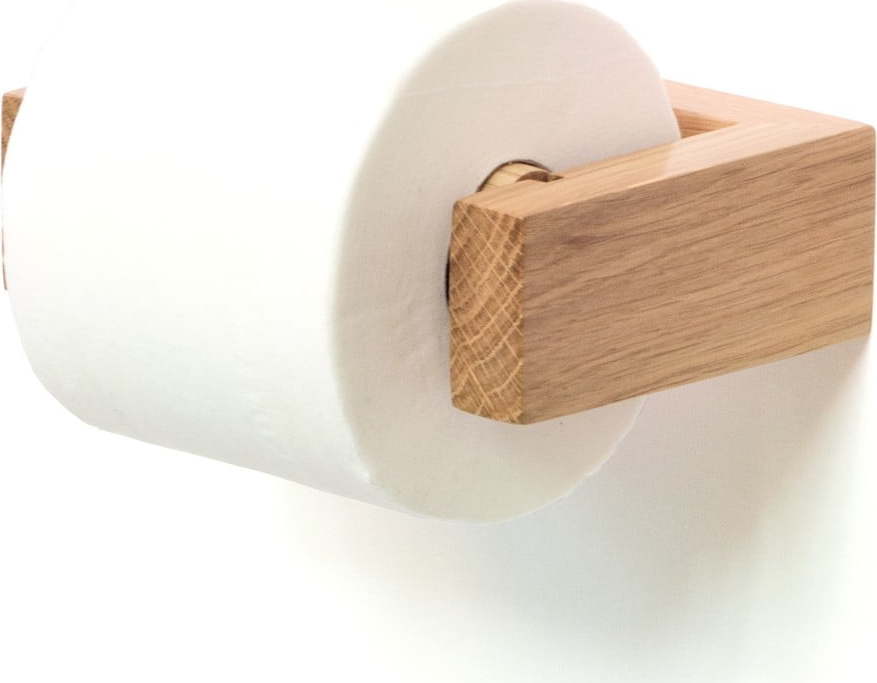 Nástěnný držák na toaletní papír z dubového dřeva Wireworks Mezza Wireworks