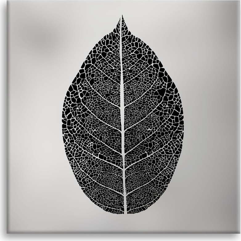Obraz Styler Canvas Silver Uno Black Leaf