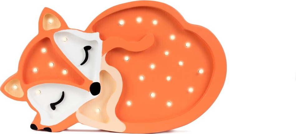 Oranžová stolní lampa z borovicového dřeva Little Lights Fox Wild