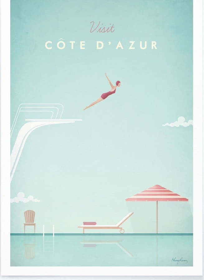 Plakát Travelposter Côte d'Azur