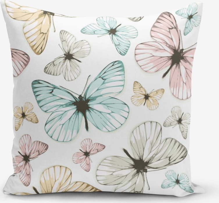 Povlak na polštář s příměsí bavlny Minimalist Cushion Covers Butterfly
