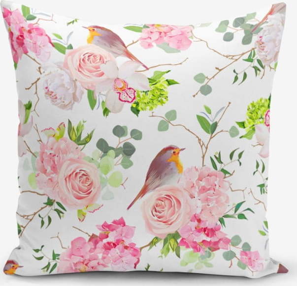 Povlak na polštář s příměsí bavlny Minimalist Cushion Covers Colorful Bird Duro