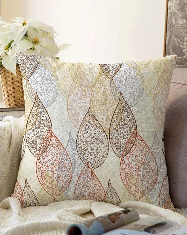 Povlak na polštář s příměsí bavlny Minimalist Cushion Covers Oriental Leaf