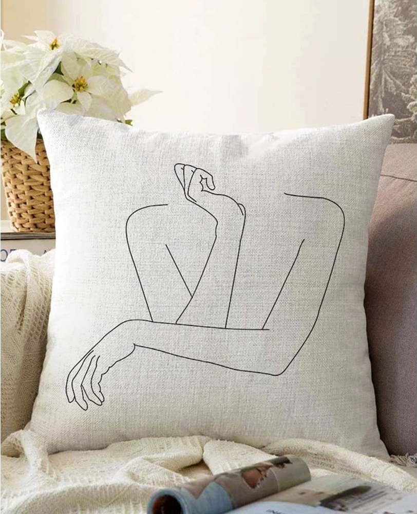 Povlak na polštář s příměsí bavlny Minimalist Cushion Covers Pose