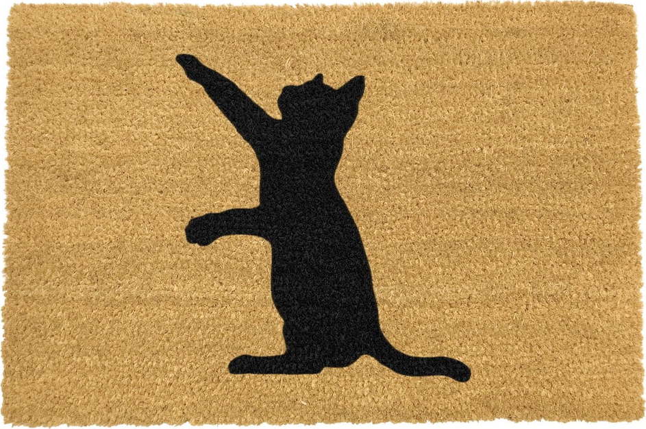 Rohožka z přírodního kokosového vlákna Artsy Doormats Cat