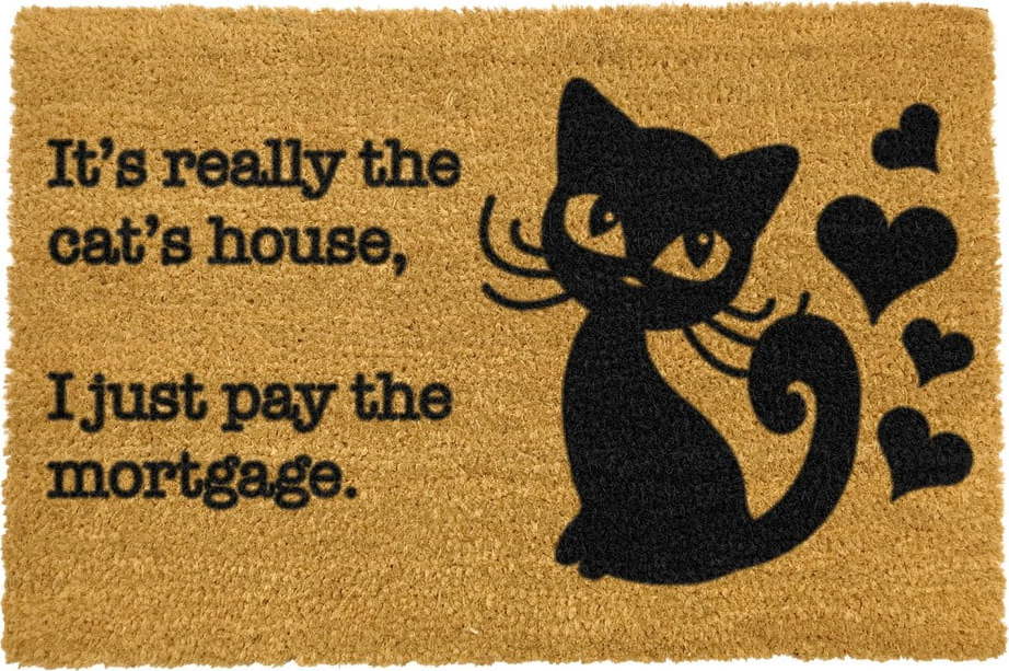 Rohožka z přírodního kokosového vlákna Artsy Doormats It's really the Cats House