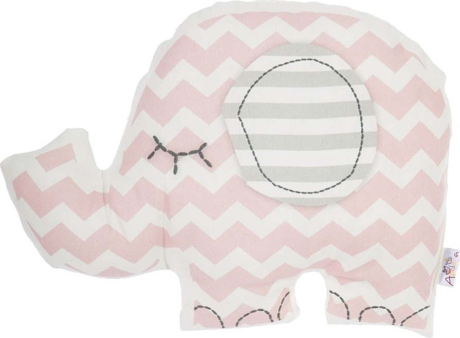 Růžový dětský polštářek s příměsí bavlny Mike & Co. NEW YORK Pillow Toy Elephant