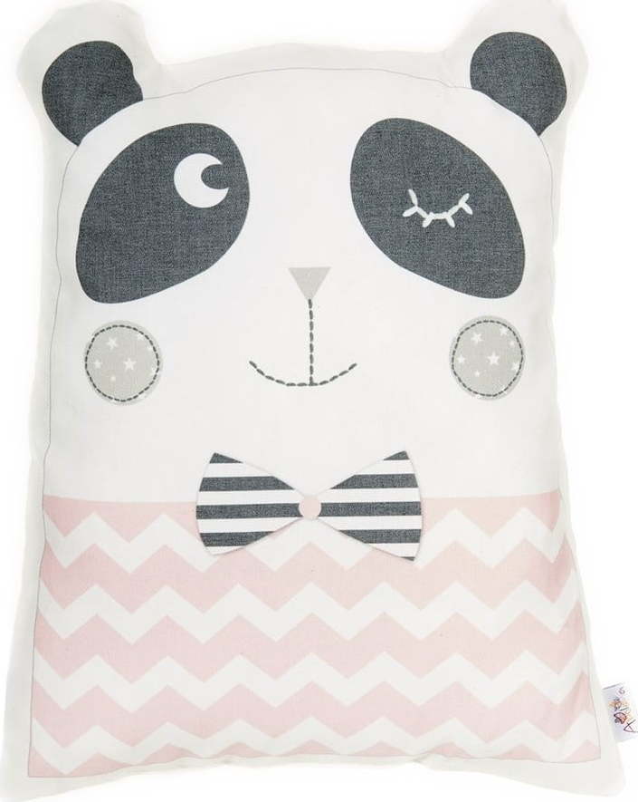 Růžový dětský polštářek s příměsí bavlny Mike & Co. NEW YORK Pillow Toy Panda
