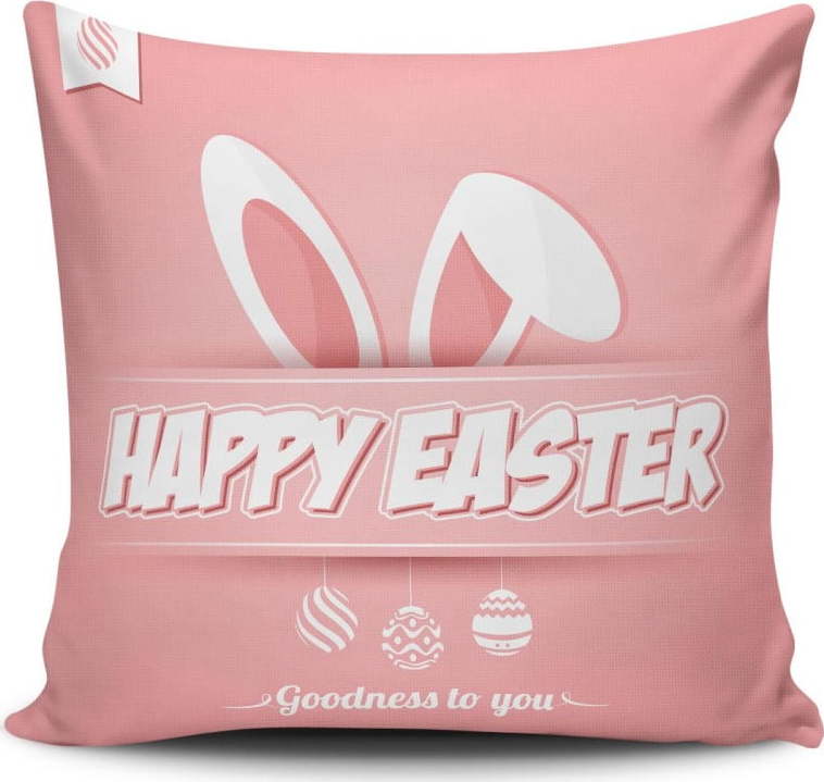 Růžový povlak na polštář Happy Easter
