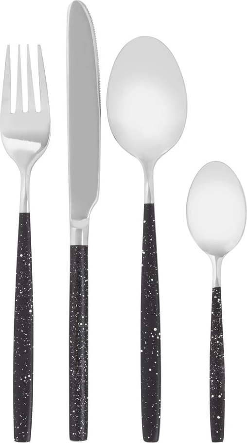 Sada 16 příborů ve stříbrno-černé barvě z nerezové oceli Premier Housewares Avie Premier Housewares