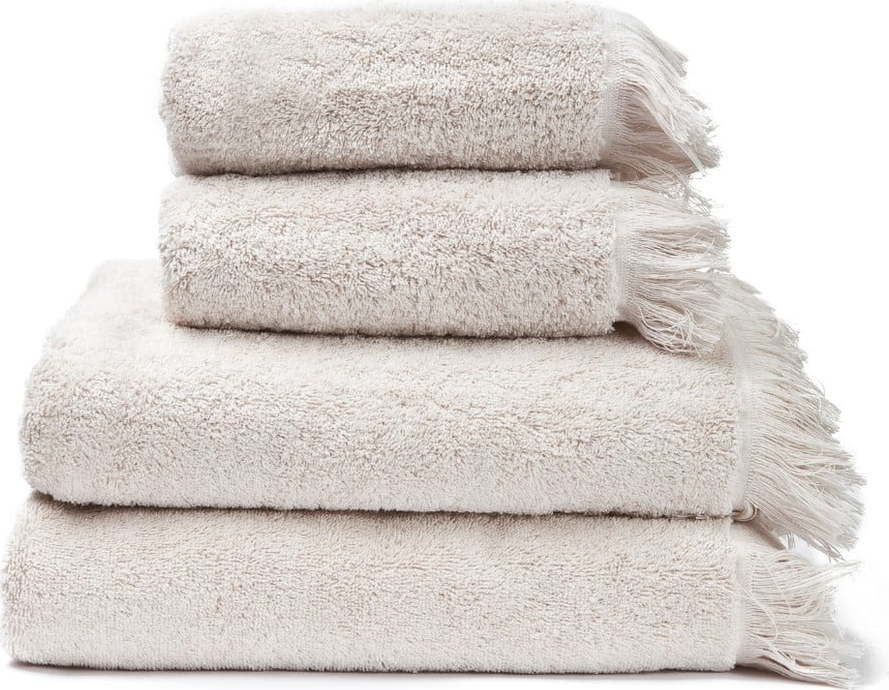 Sada 2 krémových ručníků a 2 osušek ze 100% bavlny Bonami Selection