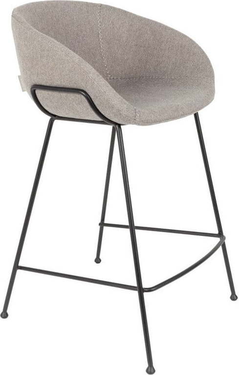 Sada 2 šedých barových židlí Zuiver Feston