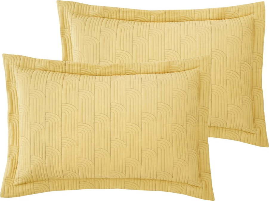 Sada 2 žlutých povlaků na polštář Catherine Lansfield Embroidered Blossom