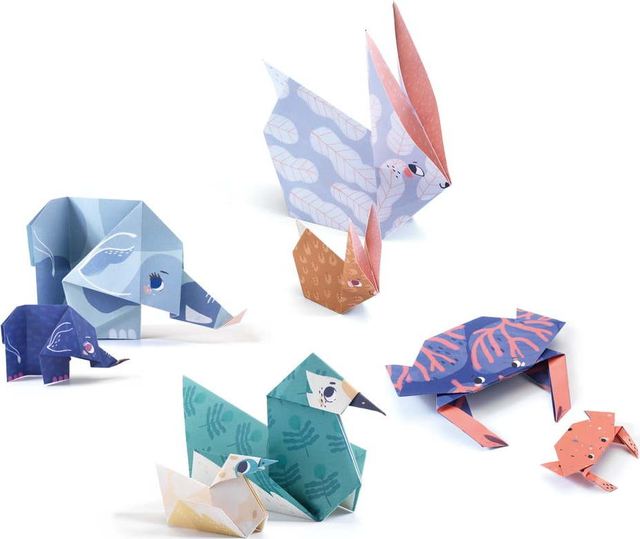Sada 24 origami papírů s návodem Djeco Family DJECO