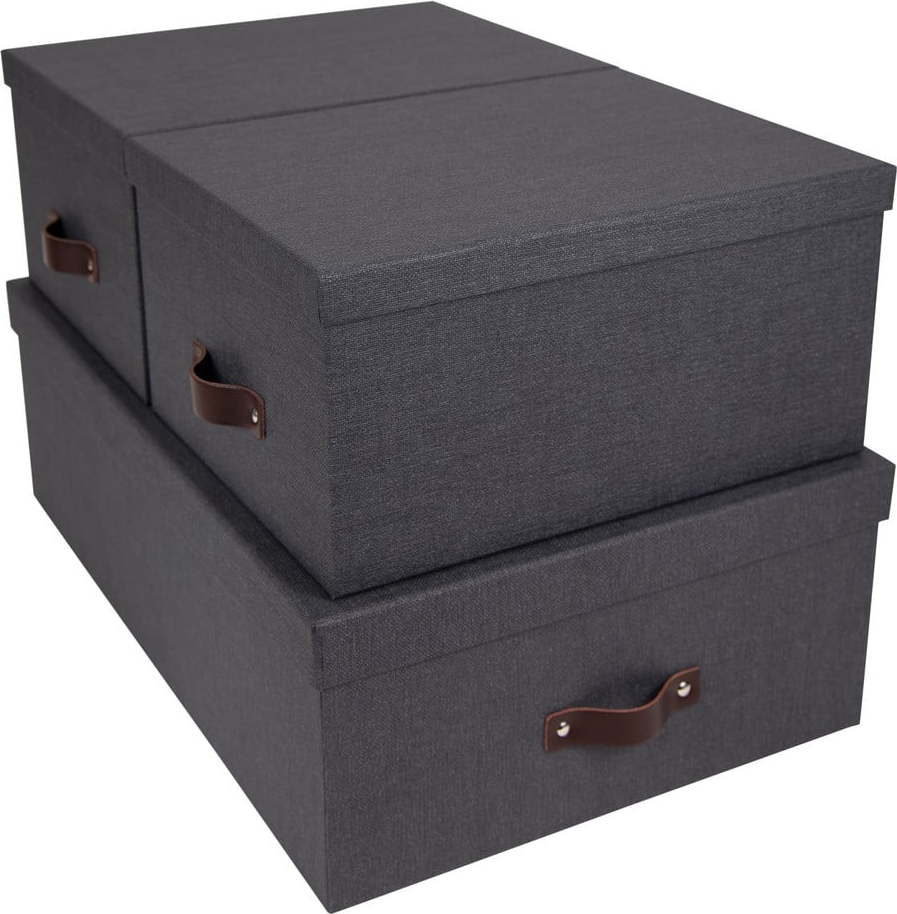 Sada 3 černých úložných krabic Bigso Box of Sweden Inge Bigso Box of Sweden