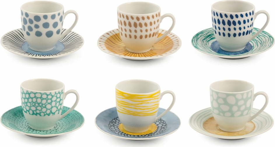 Sada 6 porcelánových šálků na espresso Villa d'Este Marea Villa d'Este