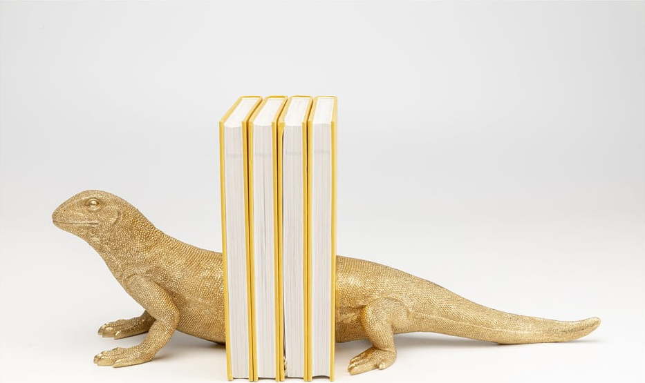 Sada dvou zarážek na knihy ve zlaté barvě Kare Design Lizard Kare Design