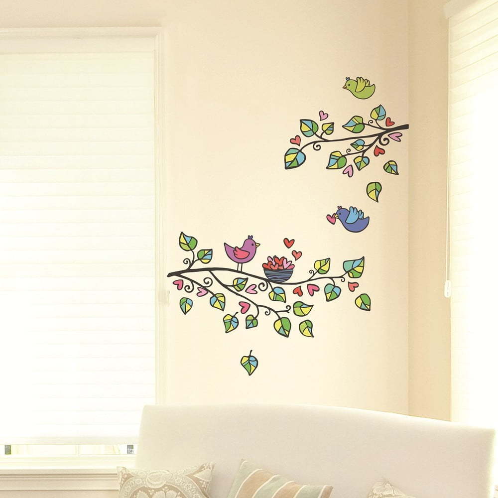 Sada samolepek Ambiance Birds And Hearts Ambiance