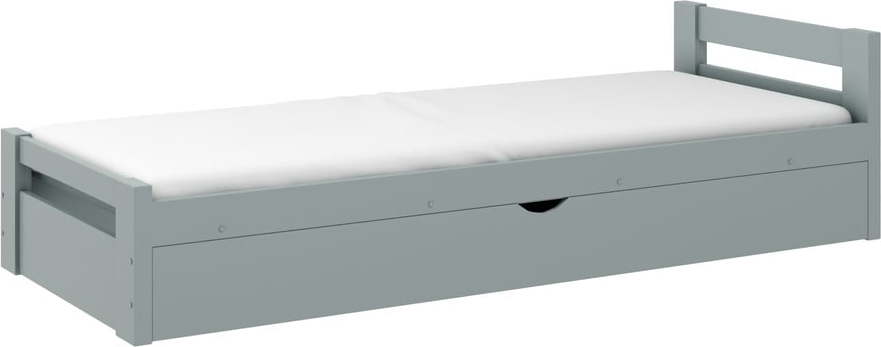 Šedá dětská postel s úložným prostorem 80x160 cm Nela - Lano Meble Lano Meble