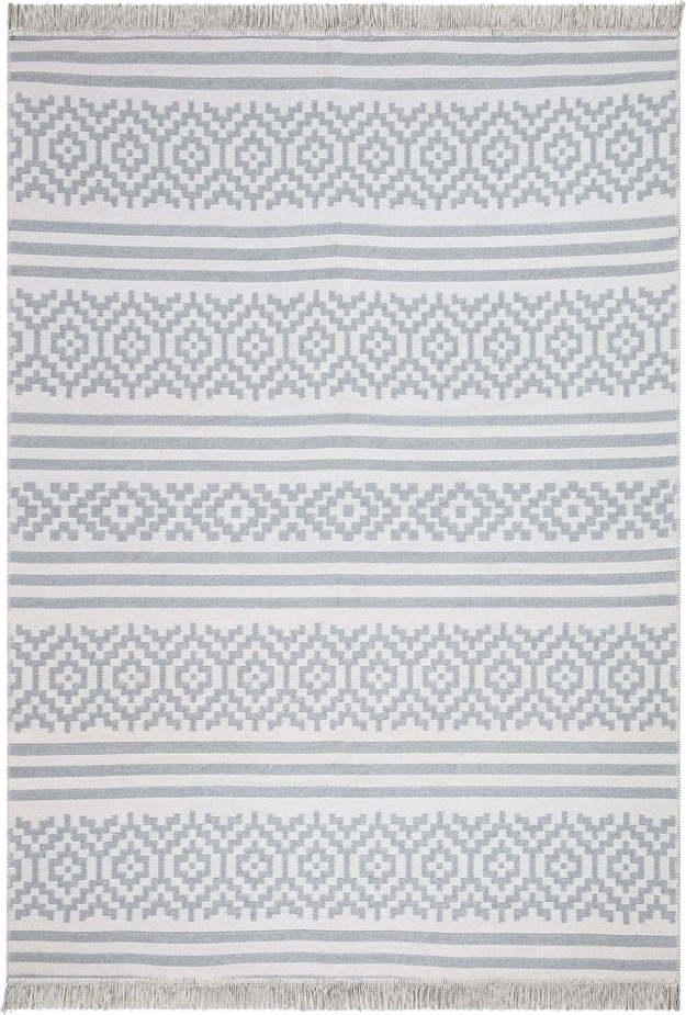 Šedo-bílý bavlněný koberec Oyo home Duo