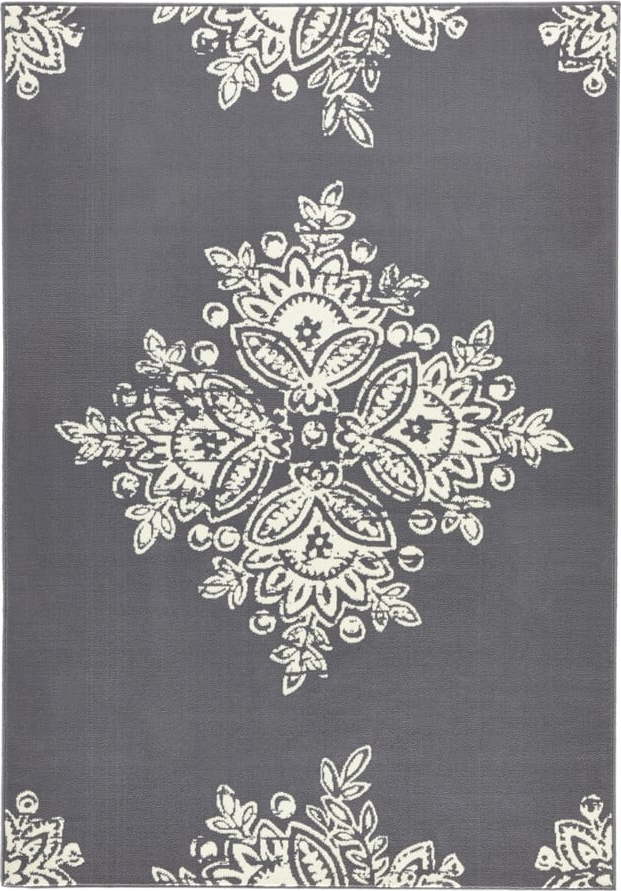 Šedo-bílý koberec Hanse Home Gloria Blossom