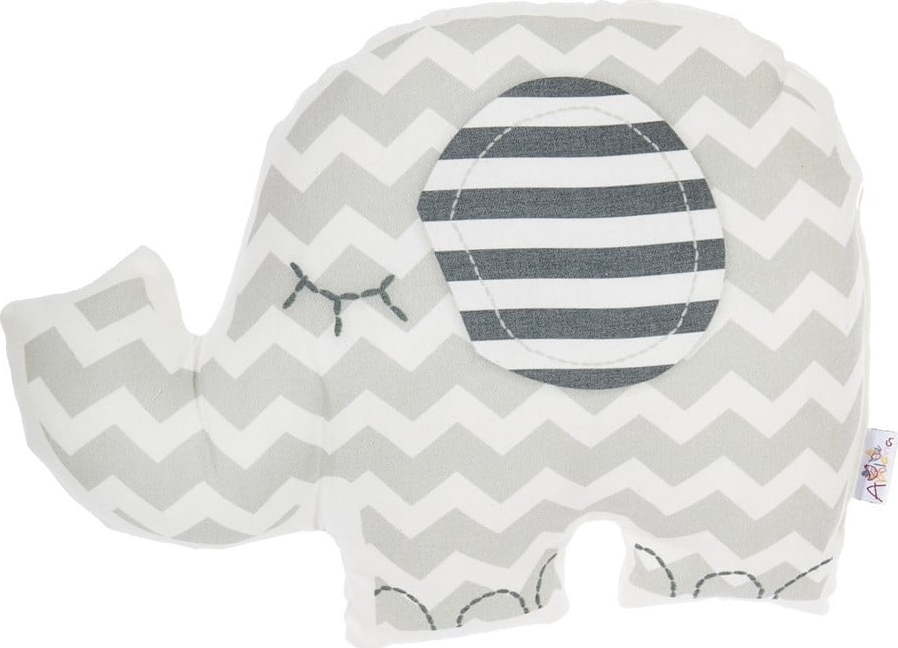 Šedý dětský polštářek s příměsí bavlny Mike & Co. NEW YORK Pillow Toy Elephant