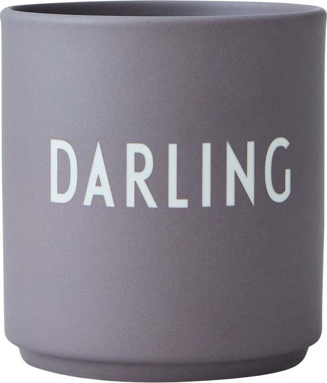 Šedý porcelánový hrnek Design Letters Darling