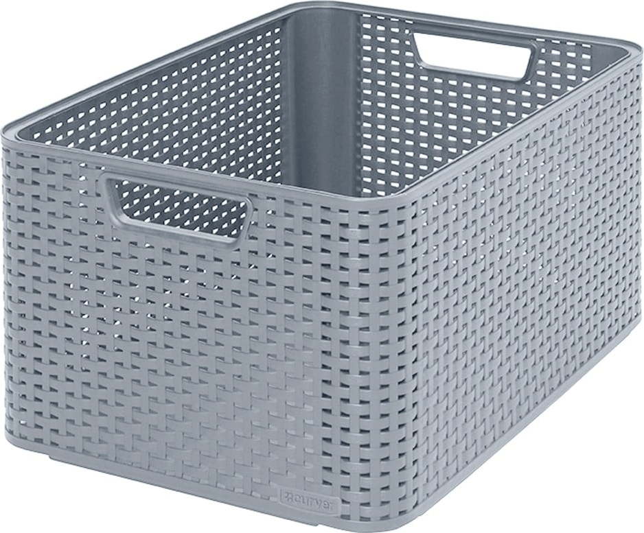 Šedý úložný košík Curver Style