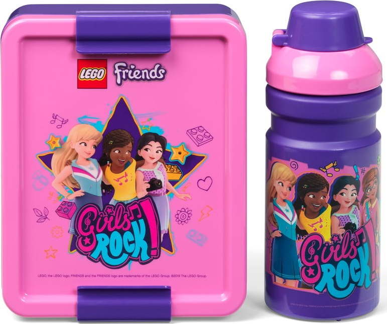 Set láhve na vodu a boxu na svačinu LEGO® Friends Girls Rock LEGO
