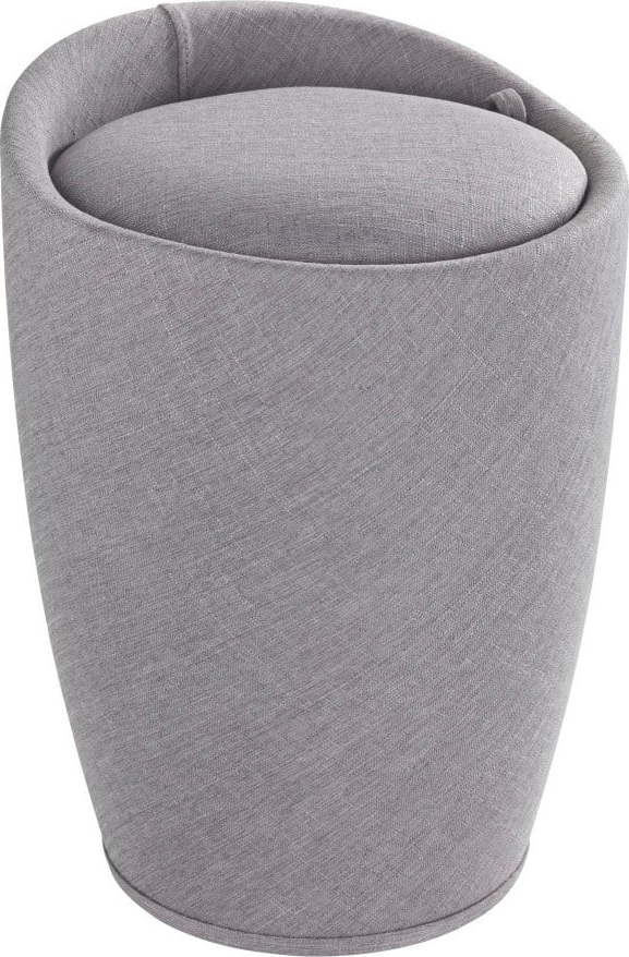 Světle šedý koš na prádlo a taburetka v jednom Wenko Linen Look