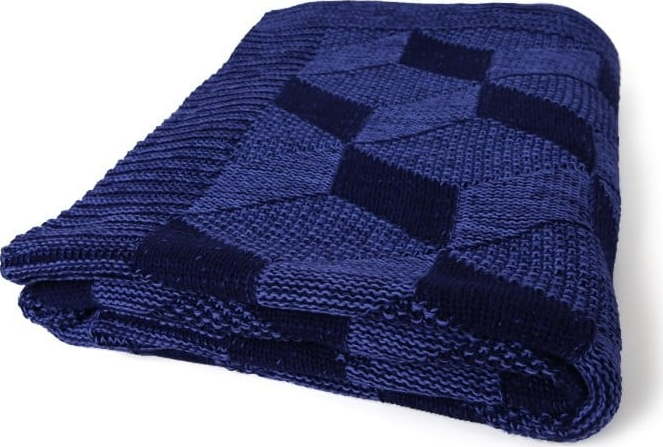 Tmavě modrá bavlněná deka Homemania Decor Clen