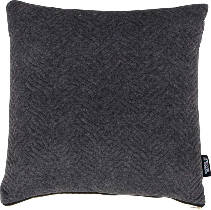 Tmavě šedý polštářek s příměsí bavlny House Nordic Ferrel