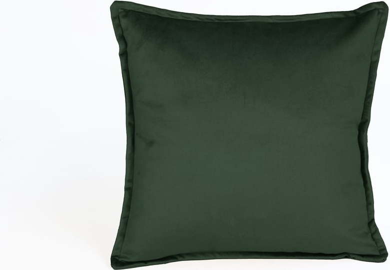 Tmavě zelený sametový polštář Velvet Atelier Tercio