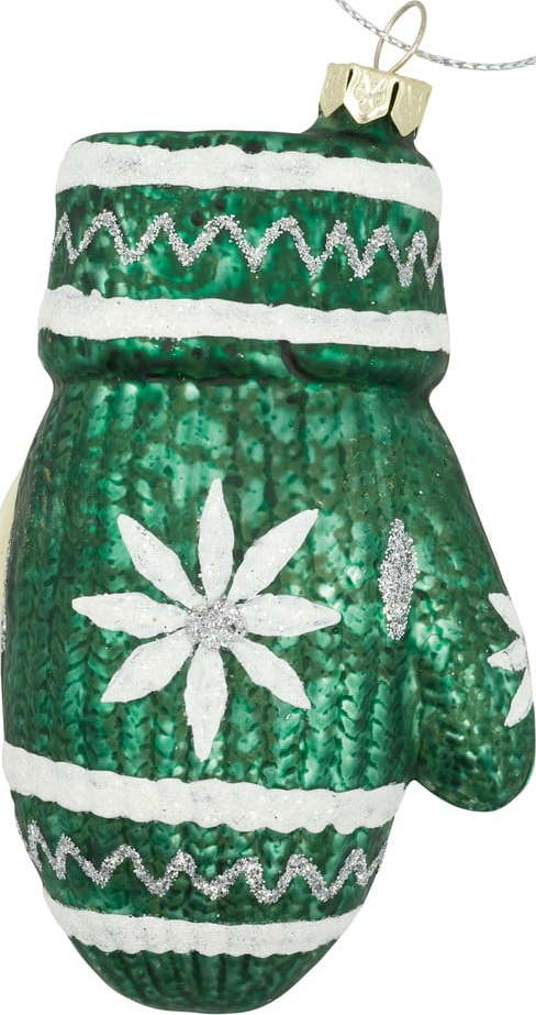 Zelená skleněná vánoční ozdoba Green Gate Snowflake Green Gate