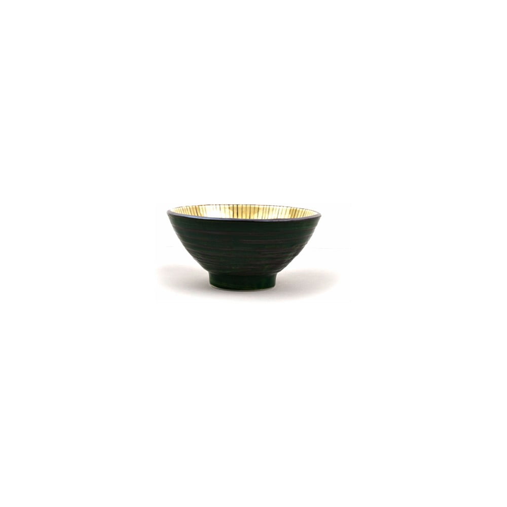 Zeleno-žlutá keramická miska MIJ