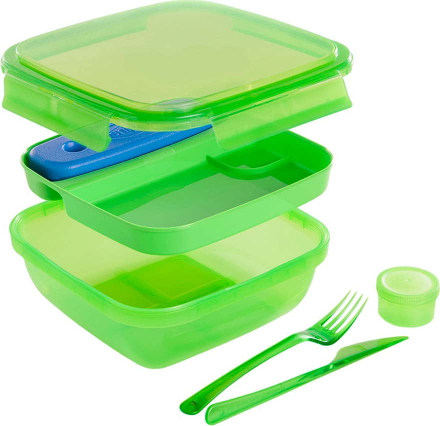 Zelený obědový box s příborem a chladičem Snips Lunch