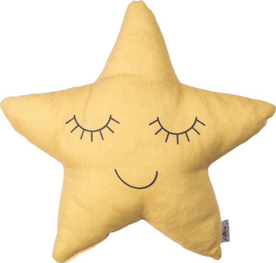 Žlutý dětský polštářek s příměsí bavlny Mike & Co. NEW YORK Pillow Toy Star