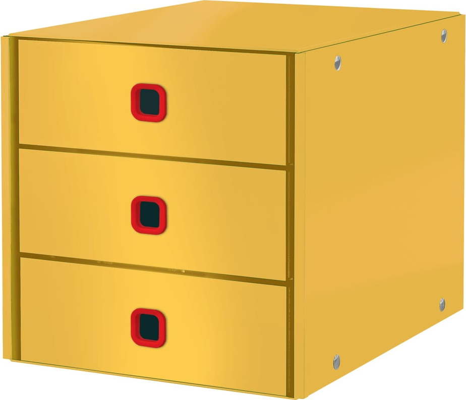 Žlutý zásuvkový box se 3 zásuvkami Leitz Cosy Click & Store Leitz
