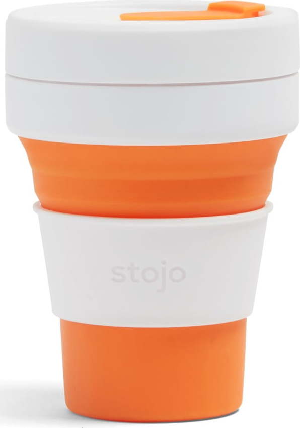 Bílo-oranžový skládací termohrnek Stojo Pocket Cup