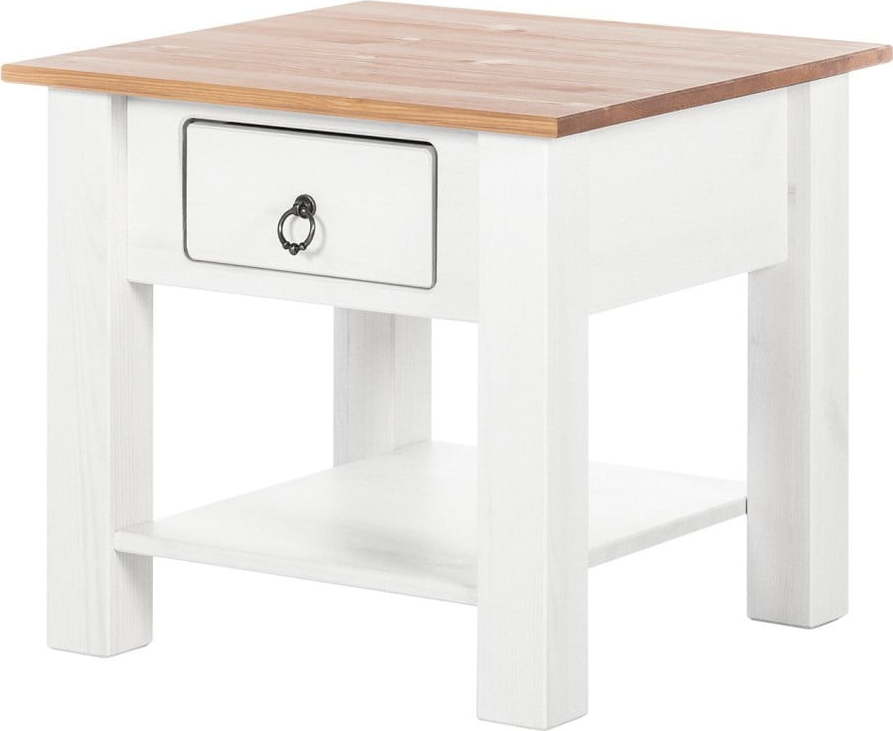 Bílý konferenční stolek z borovicového dřeva s přírodní deskou Støraa Klein Støraa
