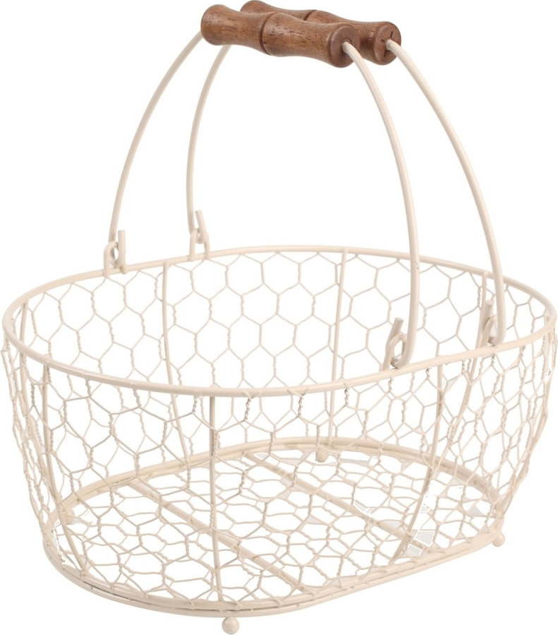 Bílý kovový košík T&G Woodware Provence