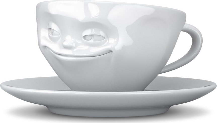 Bílý porcelánový šálek na kávu 58products Smiley