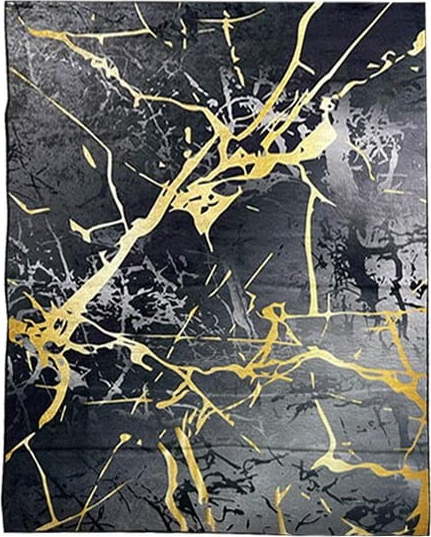 Černý/ve zlaté barvě koberec běhoun 200x80 cm Modern Design - Rizzoli Rizzoli