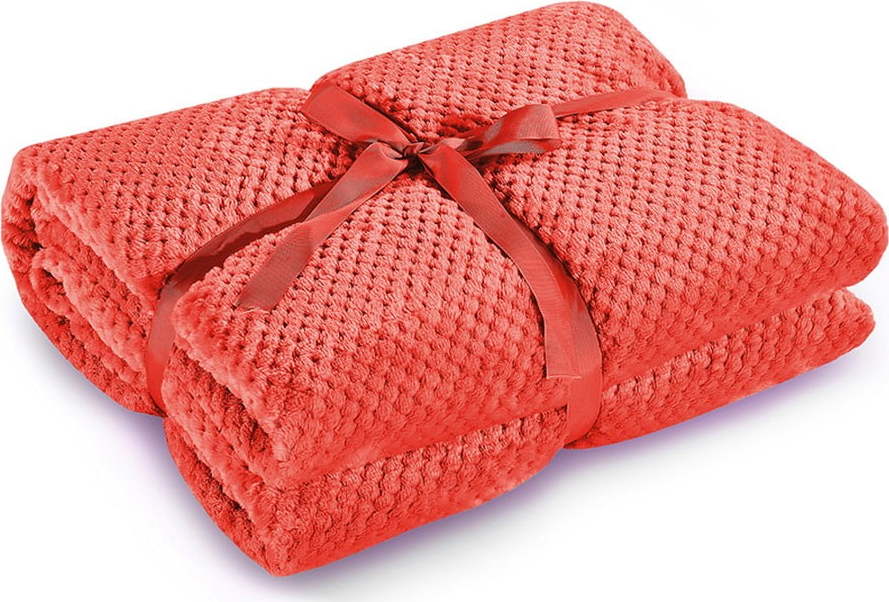 Červená deka z mikrovlákna DecoKing Henry