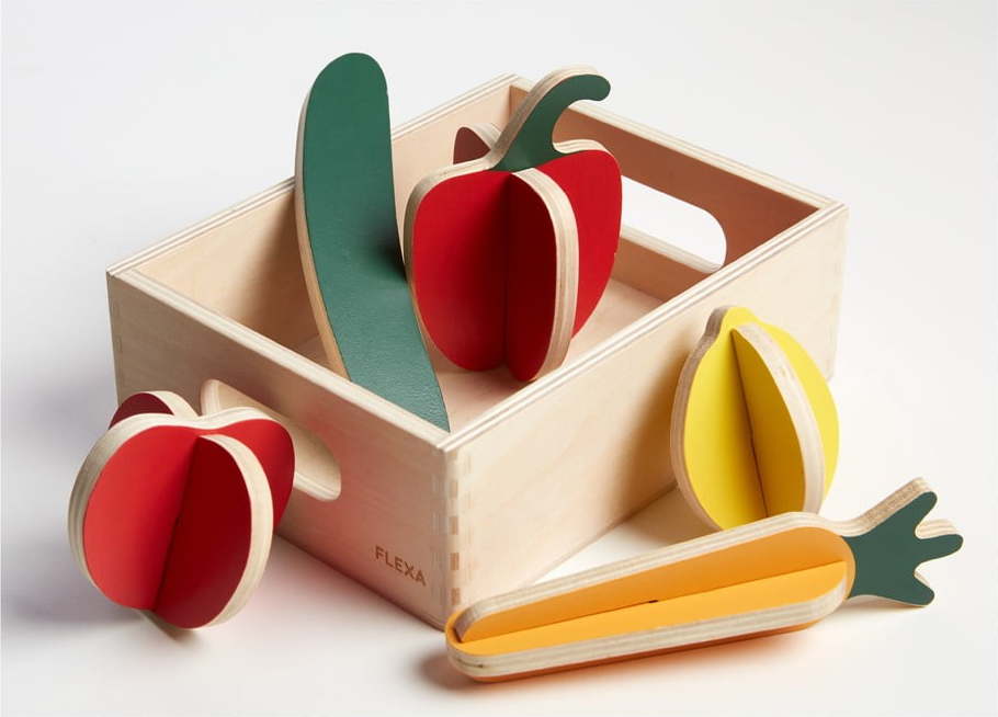 Dřevěný dětský hrací set Flexa Play Shop Vegetables Flexa