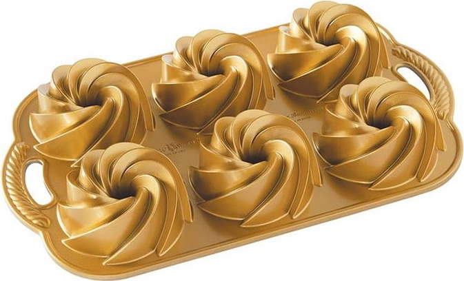 Forma na minibábovky ve zlaté barvě Nordic Ware Mini Rondo