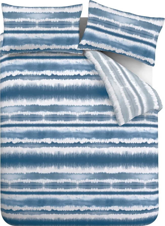 Modré povlečení Catherine Lansfield Tie Dye Seersucker
