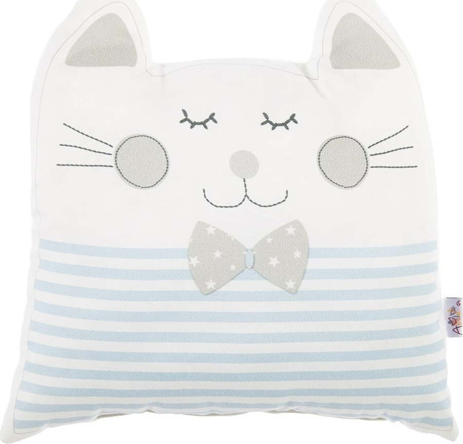 Modrý dětský polštářek s příměsí bavlny Mike & Co. NEW YORK Pillow Toy Big Cat