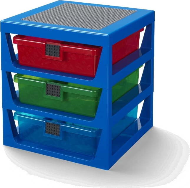 Modrý organizér se 3 zásuvkami LEGO® Storage LEGO