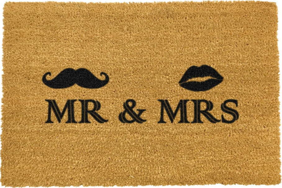 Rohožka z přírodního kokosového vlákna Artsy Doormats Mr and Mrs